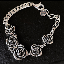 Load image into Gallery viewer, Vintage Silver Rose Flower Necklace