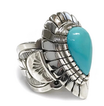 Load image into Gallery viewer, Vintage Ring Selection - Geometric Natural Zircon Turquoise Stone
