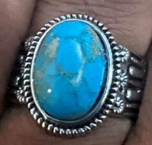 Load image into Gallery viewer, Vintage Ring Selection - Geometric Natural Zircon Turquoise Stone