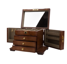 Load image into Gallery viewer, Designer Wooden Jewellery Organiser - Red Wood or Stained Wood
