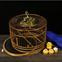 Load image into Gallery viewer, Luxury Bamboo Sandalwood Bird Cage + Cover (Small Birds)