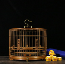 Load image into Gallery viewer, Luxury Bamboo Sandalwood Bird Cage + Cover (Small Birds)