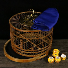 Load image into Gallery viewer, Luxury Bamboo Sandalwood Bird Cage + Cover (Small Birds)