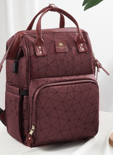 Load image into Gallery viewer, Designer Multifunction Diaper Baby Bag - Leather (4 Colours)