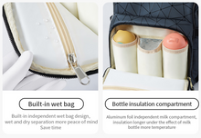 Load image into Gallery viewer, Designer Multifunction Diaper Baby Bag - Leather (4 Colours)