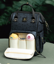 Load image into Gallery viewer, Designer Multifunction Diaper Baby Bag - Leather (4 Colours)