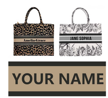 Load image into Gallery viewer, "Arna Lisa" Collection - Designer Tote Bag + Customised Name (Many Styles)