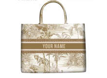 Load image into Gallery viewer, "Arna Lisa" Collection - Designer Tote Bag + Customised Name (Many Styles)