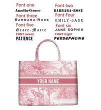 Load image into Gallery viewer, "Arna Lisa" Collection - Designer Tote Bag + Customised Name (Many Styles)