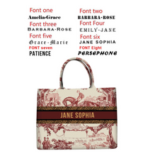 Load image into Gallery viewer, "Arna Lisa" Collection - Designer Tote Bag + Customised Name (Many Styles)