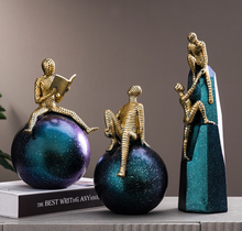 Load image into Gallery viewer, Nordic Abstract Sculpture Golden Book Shelf Accessories - Office Home & Living