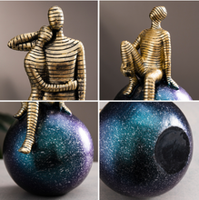 Load image into Gallery viewer, Nordic Abstract Sculpture Golden Book Shelf Accessories - Office Home & Living