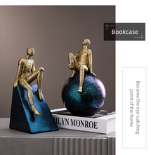 Load image into Gallery viewer, Nordic Abstract Sculpture Golden Book Shelf Accessories - Office Home & Living