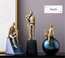 Load image into Gallery viewer, Nordic Abstract Sculpture Golden Book Shelf Accessories - Office Home & Living
