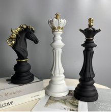 Load image into Gallery viewer, Nordic Sculpture Golden Chess Book Shelf Accessories x3 - Office Home & Living