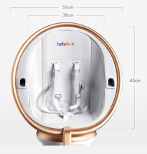 Load image into Gallery viewer, Designer Dining Chair High Chair 360 Degree Rotary Multifunctional - Gold or Silver Leather Wood