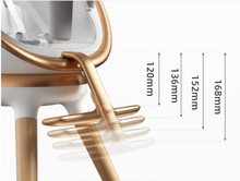 Load image into Gallery viewer, Designer Dining Chair High Chair 360 Degree Rotary Multifunctional - Gold or Silver Leather Wood