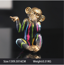 Load image into Gallery viewer, Nordic Sculpture Monkey Statue Book Shelf Accessories x3 - Office Home & Living