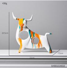 Load image into Gallery viewer, Nordic Sculpture Designer Bull Statue x2 Book Shelf Accessories - Office Home & Living