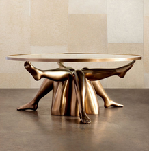 Load image into Gallery viewer, Italian Style Glass Stainless Steel Coffee Table