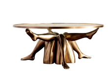 Load image into Gallery viewer, Italian Style Glass Stainless Steel Coffee Table