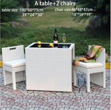 Load image into Gallery viewer, Luxury Plus Furniture - Minimalist Rattan 2 Chairs + Table (Balcony, Patio, Courtyard)