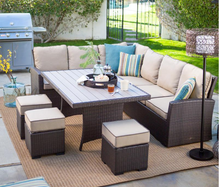 Load image into Gallery viewer, Luxury Plus Furniture - Nordic Rattan Designer Outdoor 6 Piece Set - Mix & Match (Balcony, Patio, Courtyard)