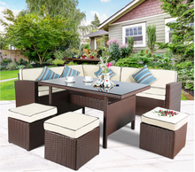 Load image into Gallery viewer, Luxury Plus Furniture - Nordic Rattan Designer Outdoor 6 Piece Set - Mix & Match (Balcony, Patio, Courtyard)