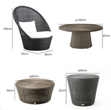 Load image into Gallery viewer, Luxury Plus Furniture - Nordic Rattan High Back Chair Set 3 Piece Set - Mix & Match (Balcony, Patio, Courtyard)