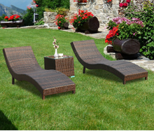 Load image into Gallery viewer, Luxury Plus Furniture - Nordic Rattan Sun Bed Lounger 3 Piece (Balcony, Patio, Courtyard, Pool)