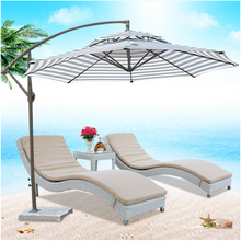 Load image into Gallery viewer, Luxury Plus Furniture - Nordic Rattan Sun Bed Lounger 3 Piece (Balcony, Patio, Courtyard, Pool)
