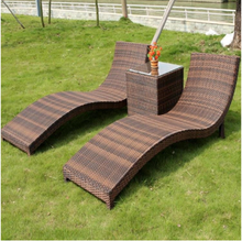 Load image into Gallery viewer, Luxury Plus Furniture - Nordic Rattan Sun Bed Lounger 3 Piece (Balcony, Patio, Courtyard, Pool)