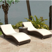 Load image into Gallery viewer, Luxury Plus Furniture - Nordic Rattan Sun Bed Lounger 3 Piece (Balcony, Patio, Courtyard, Pool)