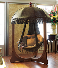 Load image into Gallery viewer, Luxury Plus Furniture - Nordic Rattan Designer Hanging Chair Stand Alone (Balcony, Patio, Courtyard)