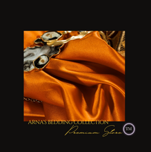 Load image into Gallery viewer, "Arna Lisa" Royal Collection - Luxury Golden Satin Egyptian Cotton Silky Soft Bedding Set- Queen 10 Piece