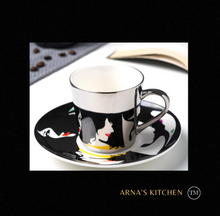 Load image into Gallery viewer, "Arna Lisa" Royal Collection - Modern Luxury Mirror Set of 6 Bone China Cup And Saucer - High Quality