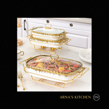 Load image into Gallery viewer, "Arna Lisa" Royal Collection - Luxury Stock Pot + Cover, Casserole Pot Set + Rack - Small