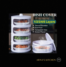 Load image into Gallery viewer, 5 Piece Storage Set - Transparent Stackable Food Insulation Cover Dust/Fly Proof Portable