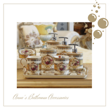 Load image into Gallery viewer, "Arna Lisa" Royal Collection - Luxury Bone China 8 Piece Bathroom Set - Gift Boxed