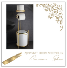 Load image into Gallery viewer, Luxury Toilet Paper Holder & Trash/Rubbish Tin/Bin Combo