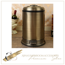 Load image into Gallery viewer, "Arna Royal Vintage Collection" Luxury Pedal Golden Range 6L Trash Rubbish Bin