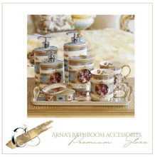 Load image into Gallery viewer, "Arna Lisa" Royal Collection - Luxury Bone China 8 Piece Bathroom Set - Gift Boxed