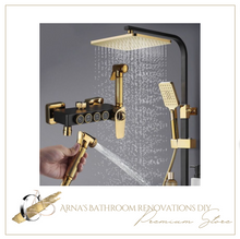 Load image into Gallery viewer, "Arna" Collection - Modern Rainfall Shower Head Mixer Set with thermostat