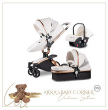 Load image into Gallery viewer, Luxury Baby Stroller Pram Car Seat 3 in 1 (4 Colours) Foldable - Leather