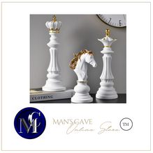 Load image into Gallery viewer, Nordic Sculpture Golden Chess Book Shelf Accessories x3 - Office Home & Living