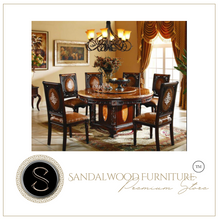 Load image into Gallery viewer, "Arna Royal Victorian Collection" Luxury Plus Furniture - Exquisite Antique Dining Table 1.4m & Chairs x6