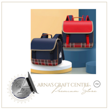 Load image into Gallery viewer, "Arna's Designer School Bags" New Product! British Tartan Red Primary Flip Large-capacity Bag