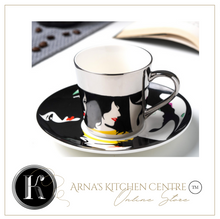 Load image into Gallery viewer, "Arna Lisa" Royal Collection - Modern Luxury Mirror Set of 6 Bone China Cup And Saucer - High Quality