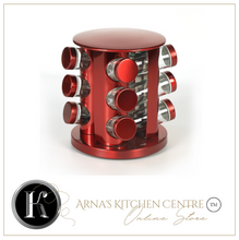 Load image into Gallery viewer, "Arna Lisa" Royal Collection - Luxury Rotary Seasoning Set 12 High Quality Red/Gold/Silver