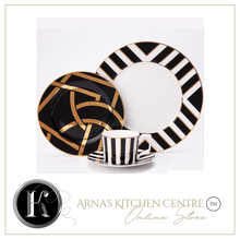 Load image into Gallery viewer, "Arna Lisa" Royal Collection - Plates Set Dinnerware 16 Piece - Black and White